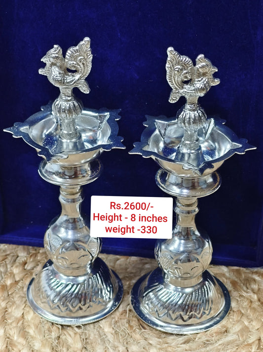 Pure German Silver Peacock Deepa