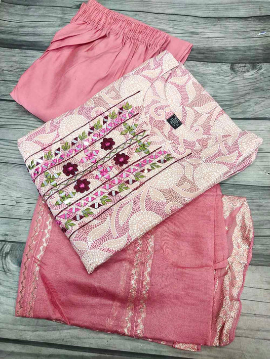 Peach designer straight cut Suit