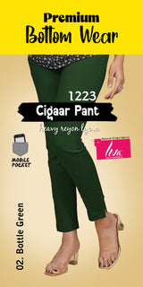 Bottle green lycra strechable pants