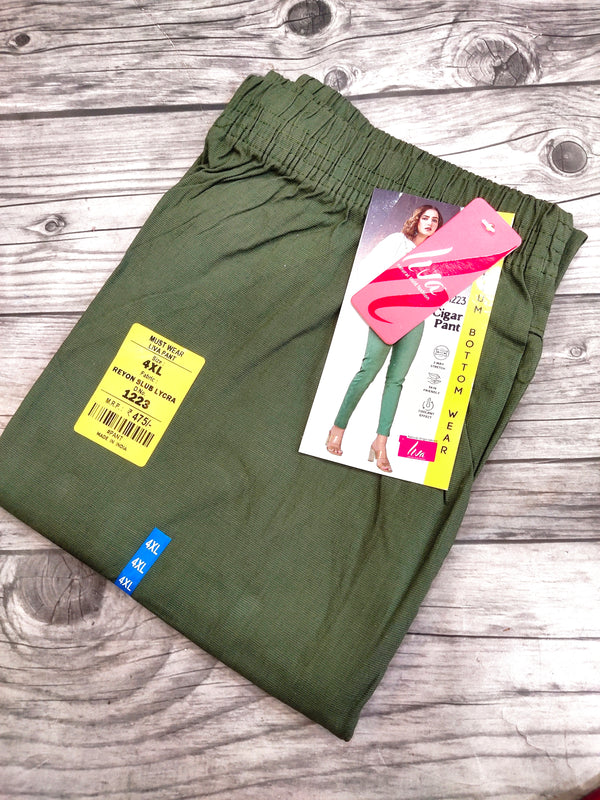 Olive green lycra strechable pants