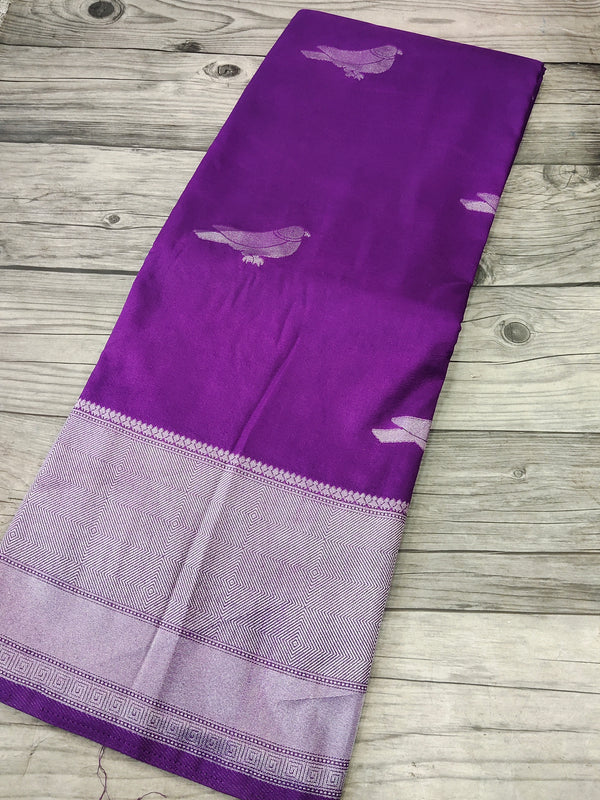 Purple Khadi Georgette saree