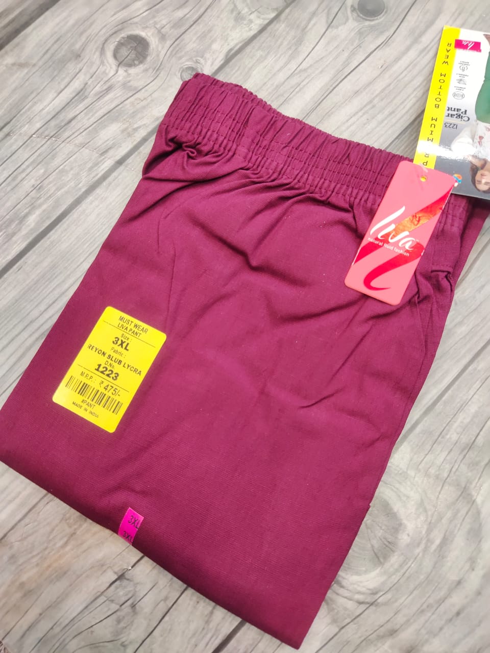 Wine lycra strechable pants