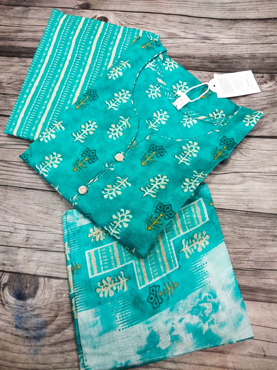 Sea green Cotton sets with duppata