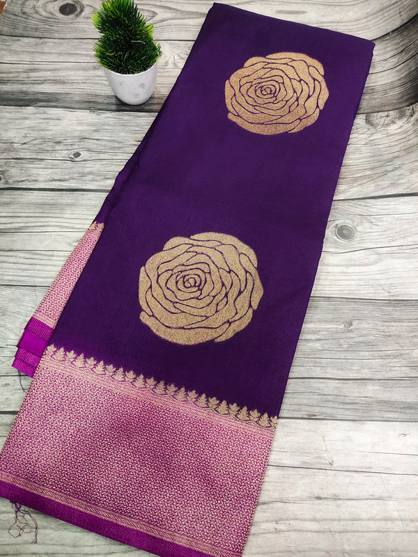 Purple Khadi Georgette saree