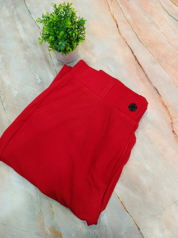 Red formal pants