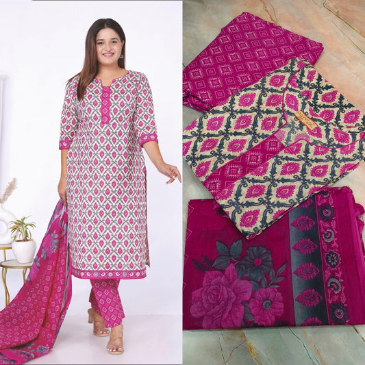 Pink Aarvi Pure Cotton Suit