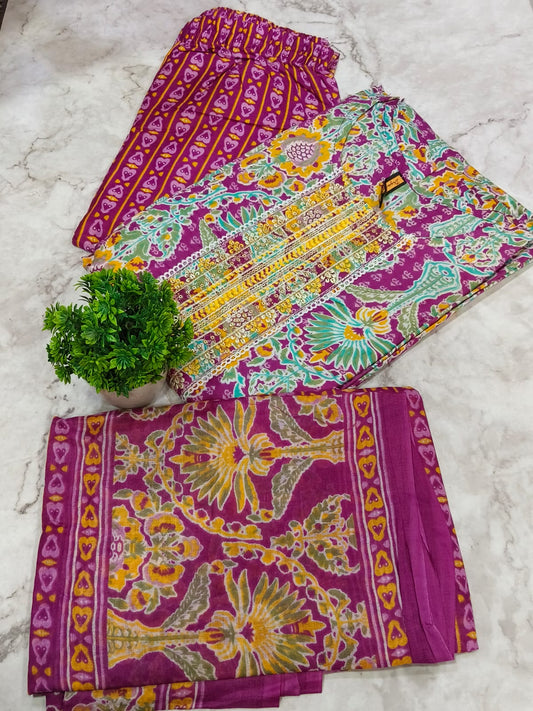 Pink premium cotton suit