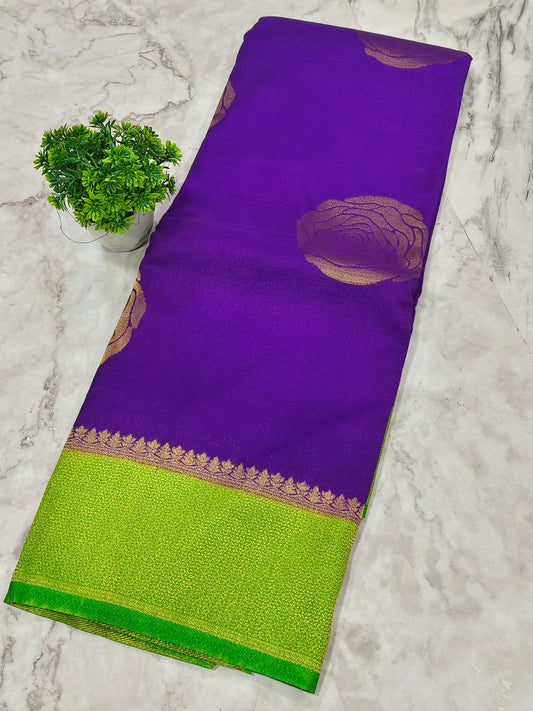 Blue with Green yellow Silk georgette saree