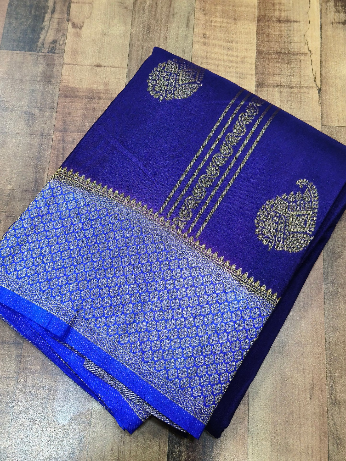 Blue Silk georgette saree