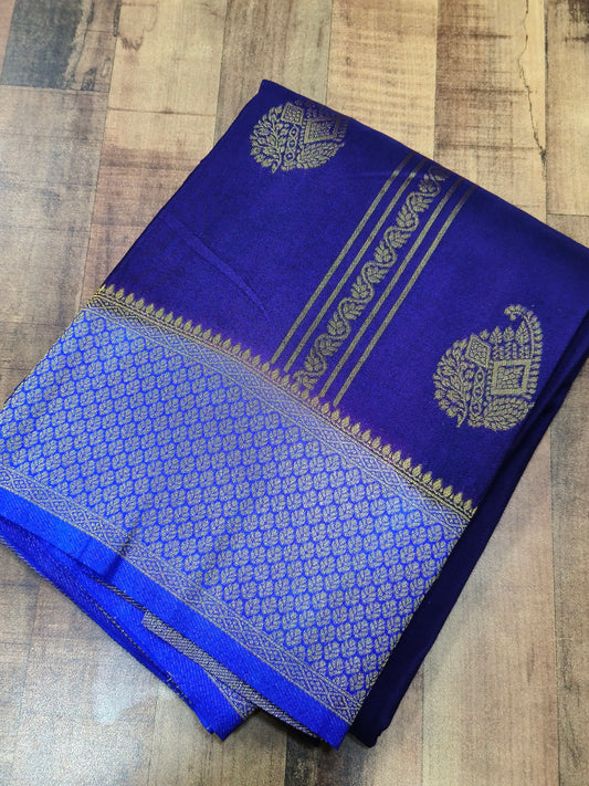 Blue Silk georgette saree