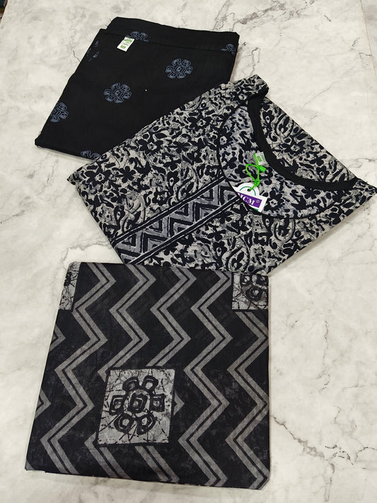 Black Pure Cotton sets with duppata