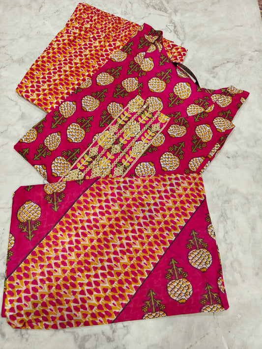 Pink cotton salwar suit 2XL
