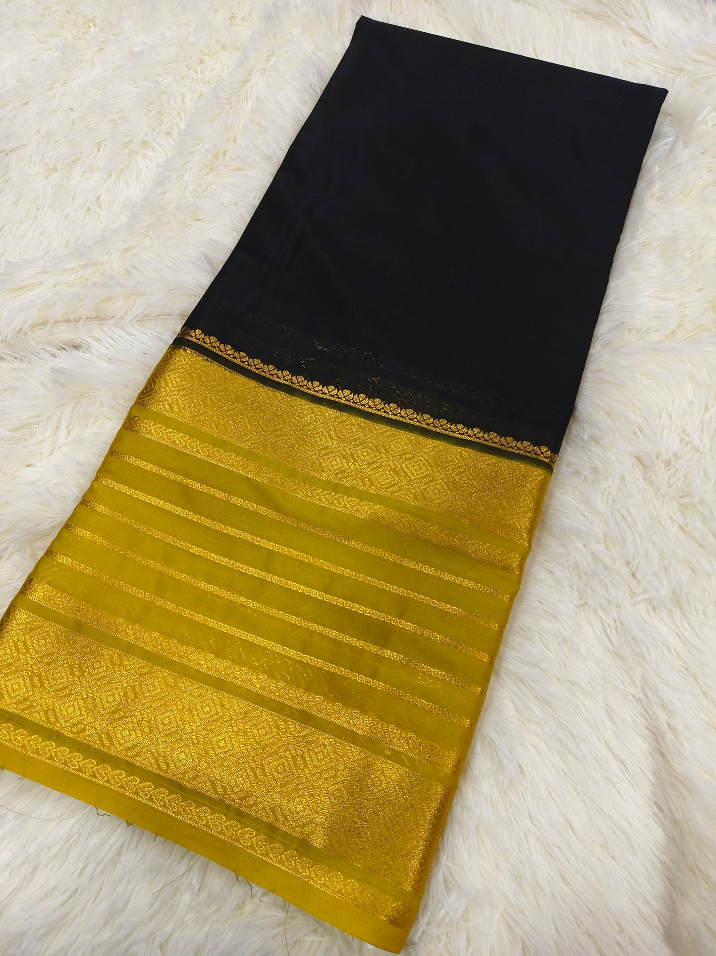 Black crepe silk saree