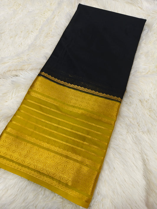 Black crepe silk saree