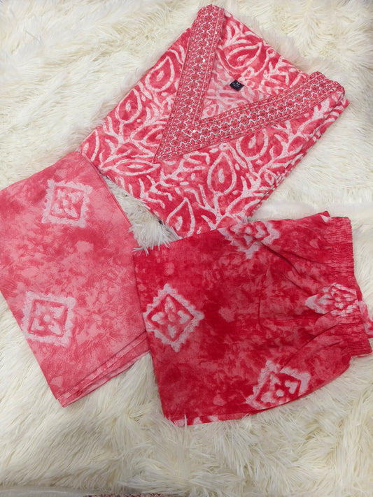 Peach Cotton sets with duppata