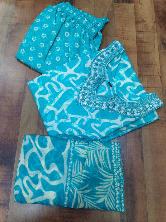 Sky Blue Cotton sets with duppata