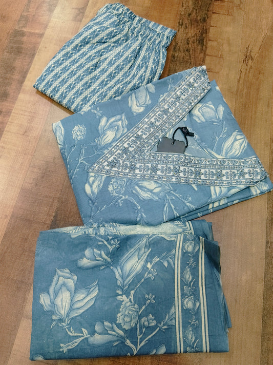 Grey Cotton sets with duppata