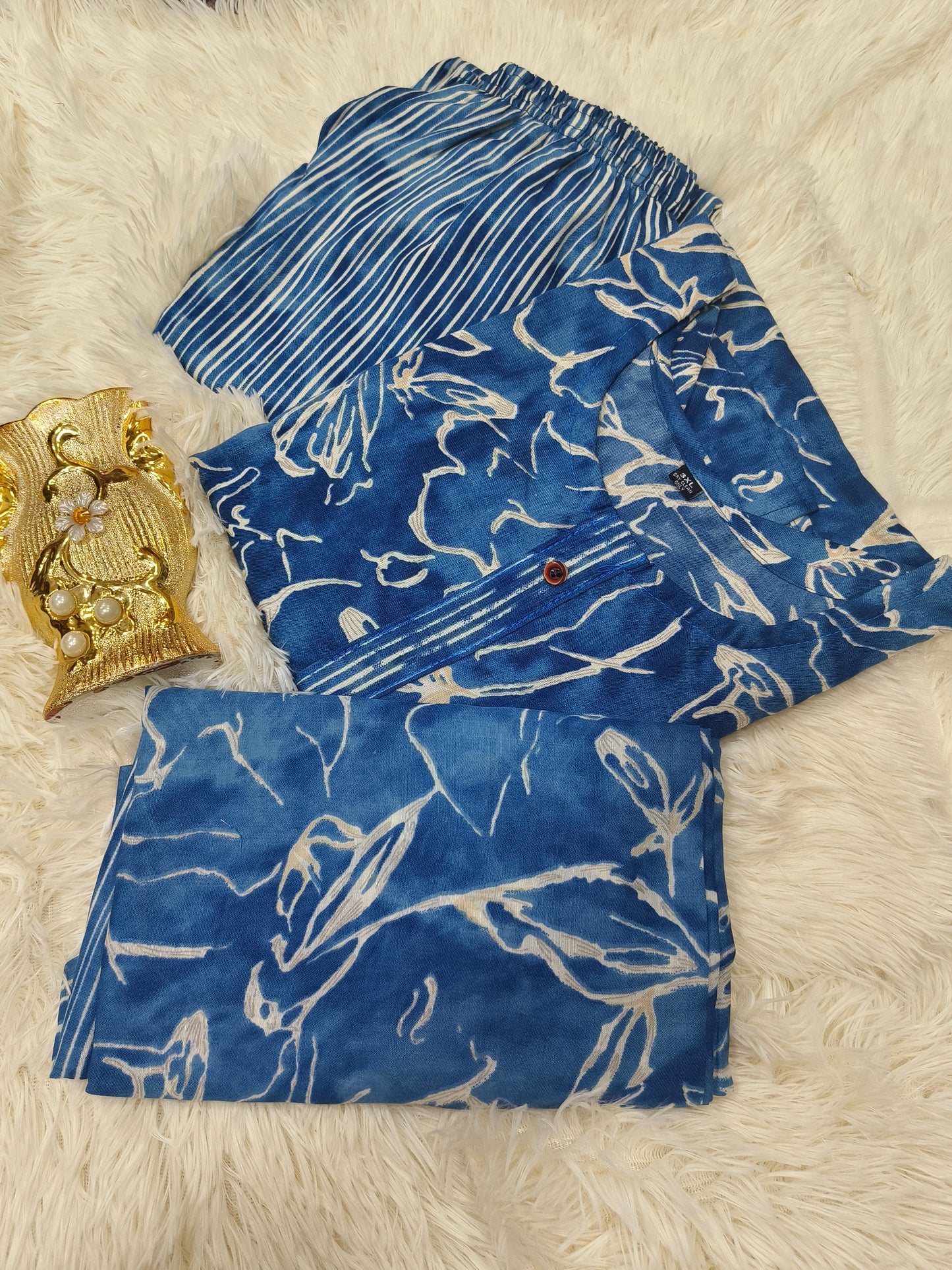 Blue denim Cotton sets with duppata