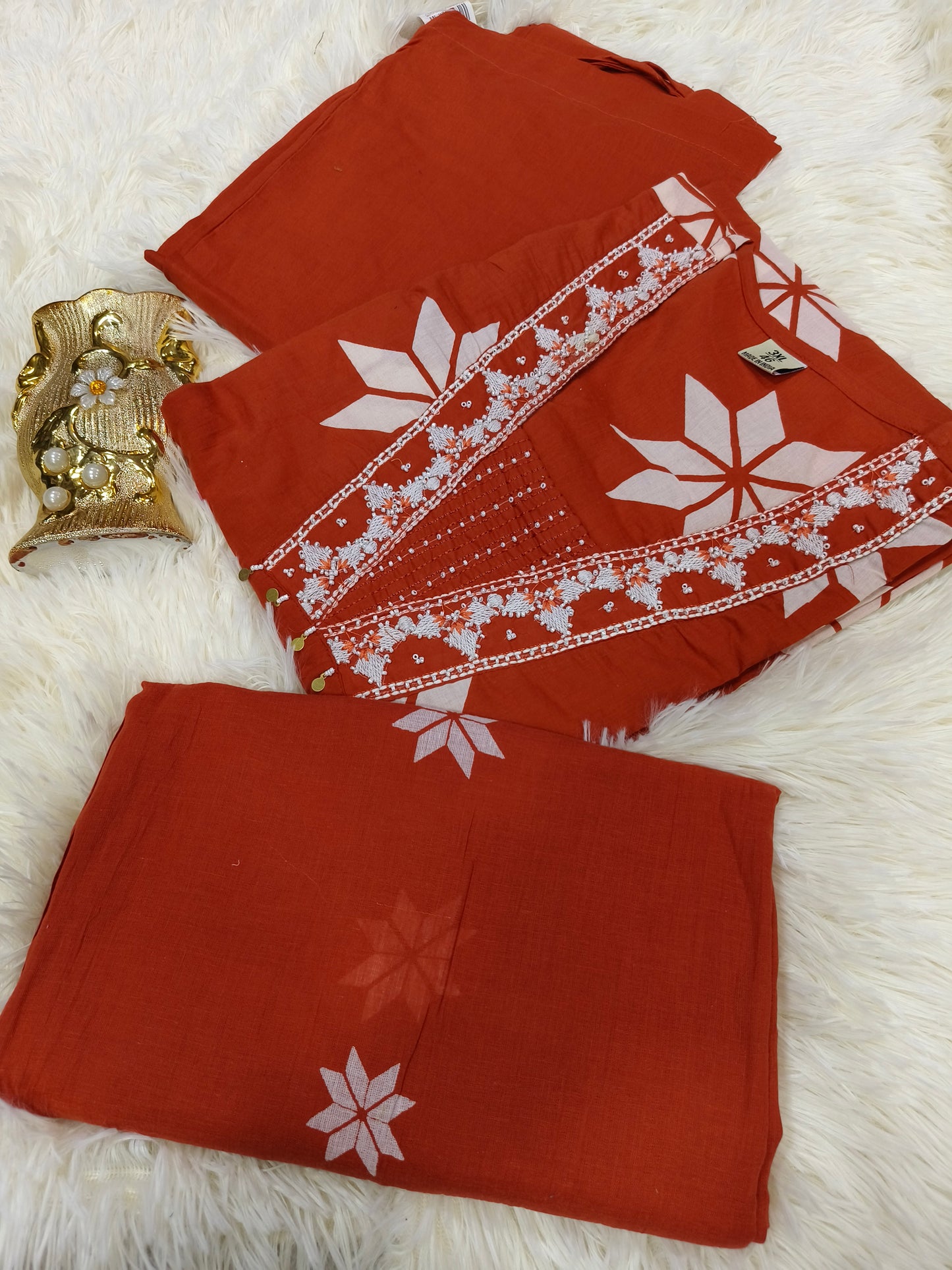 Orange premium cotton suit