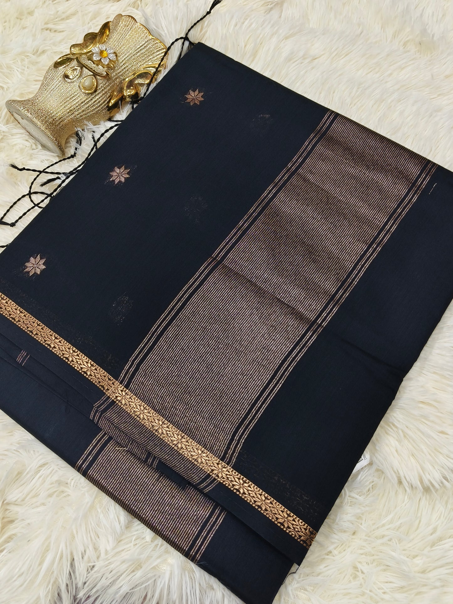 Black Maheshwari Cotton