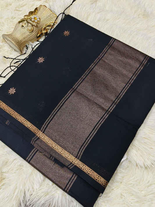Black Maheshwari Cotton
