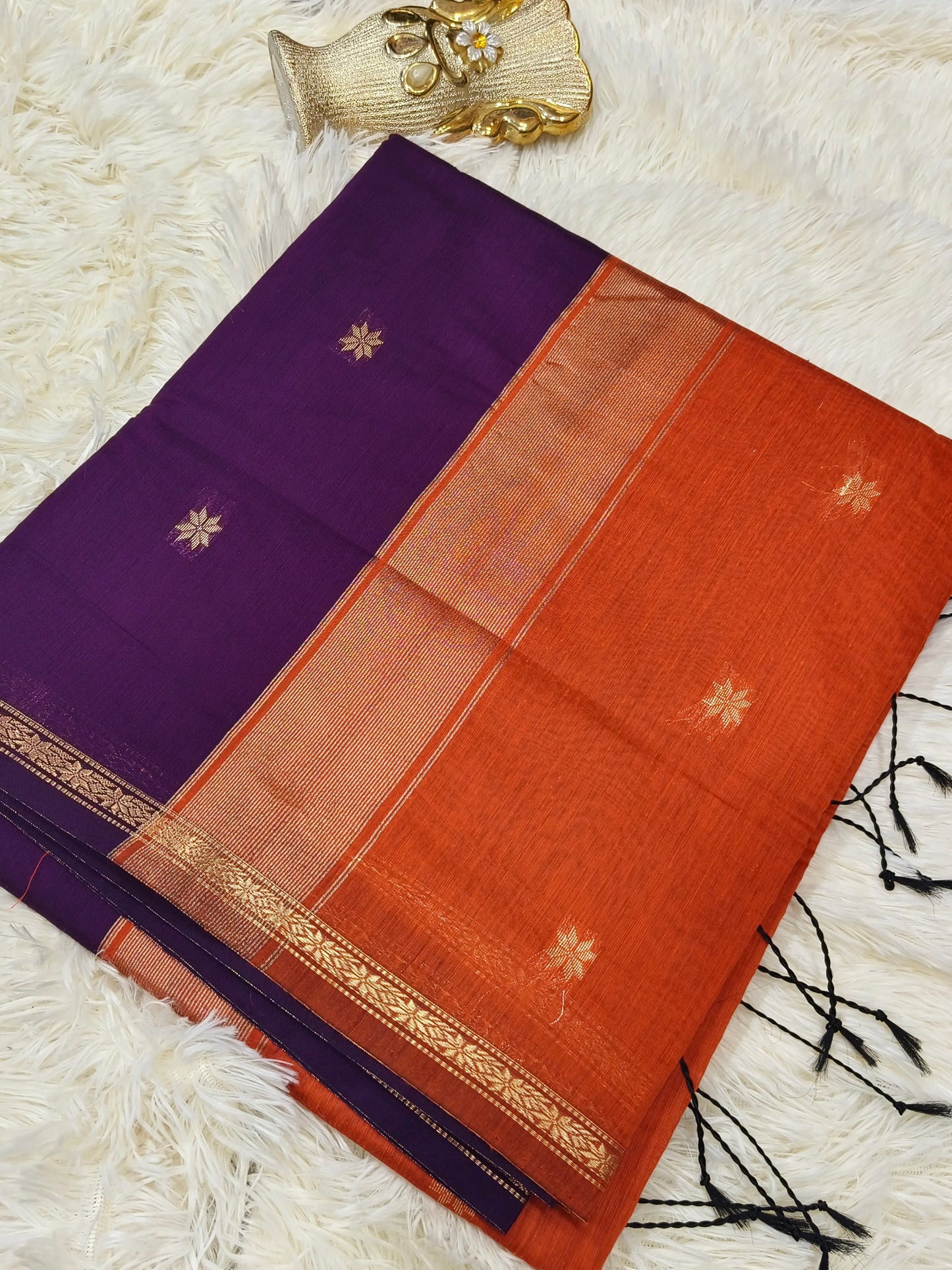 Wine with orange Maheshwari Cotton