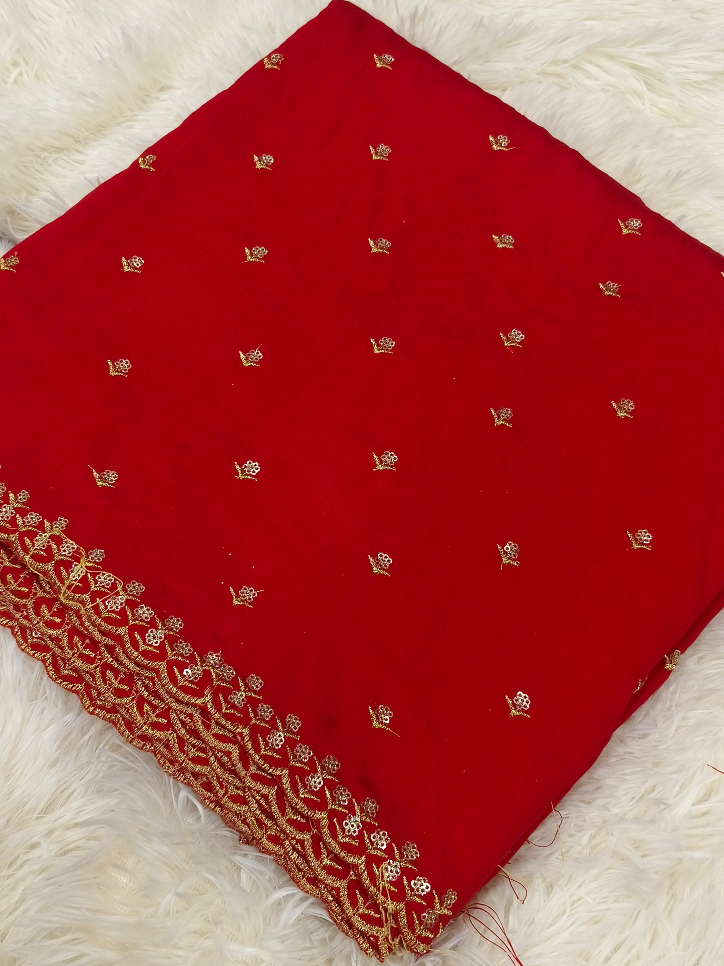 Red Silk Cotton blouse material
