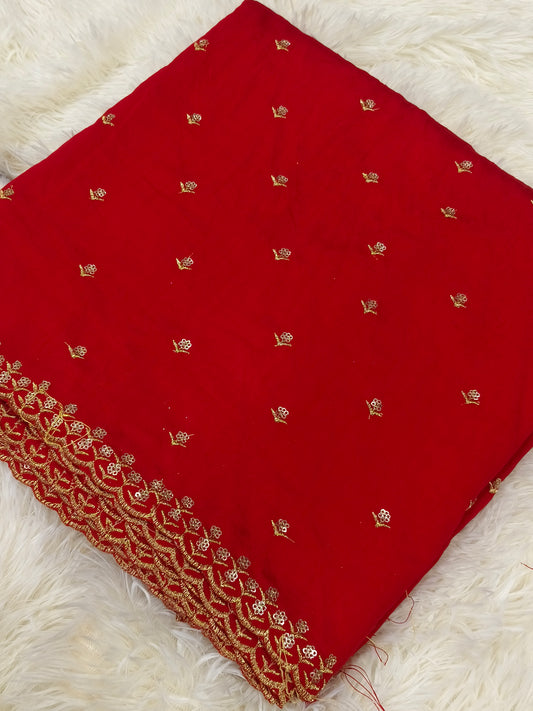 Red Silk Cotton blouse material