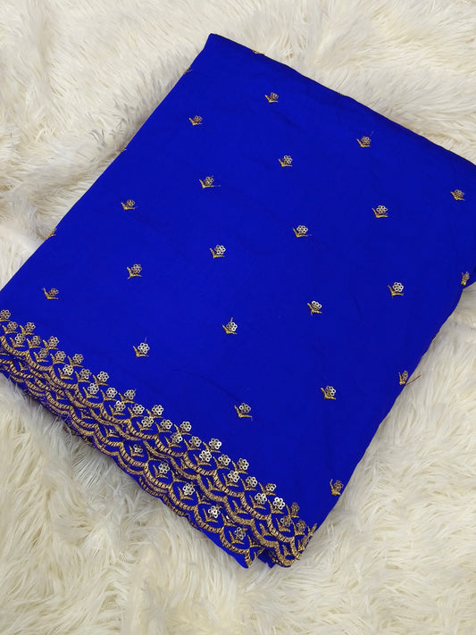Royal Blue Silk Cotton blouse material