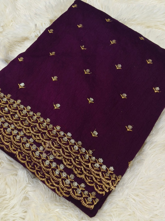 Wine Silk Cotton blouse material