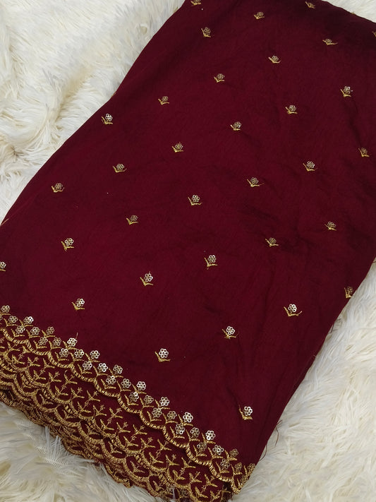 Maroon Silk Cotton blouse material