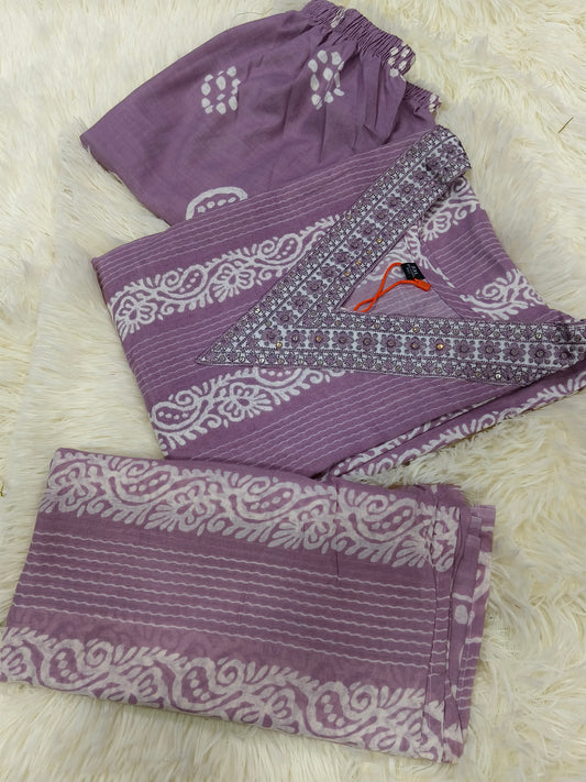 Wine Cotton sets with duppata