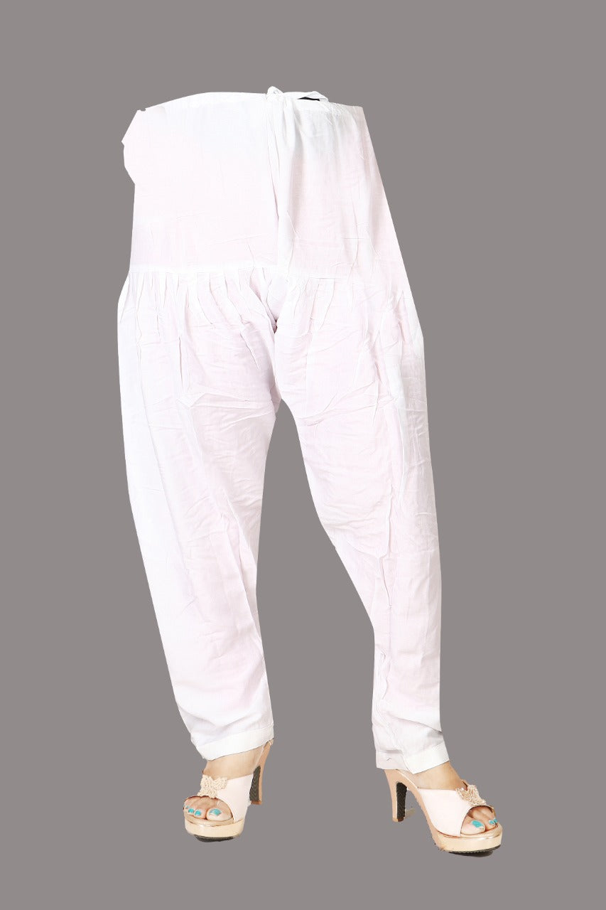 White Cotton Patiala Pant