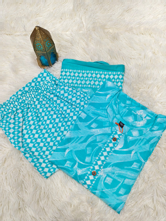 Sea Blue Cotton sets with duppata