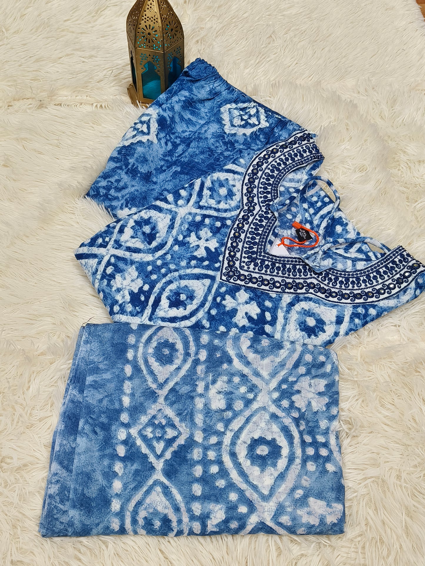 Blue Cotton sets with duppata