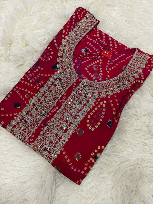 Maroon Side cut Kurti