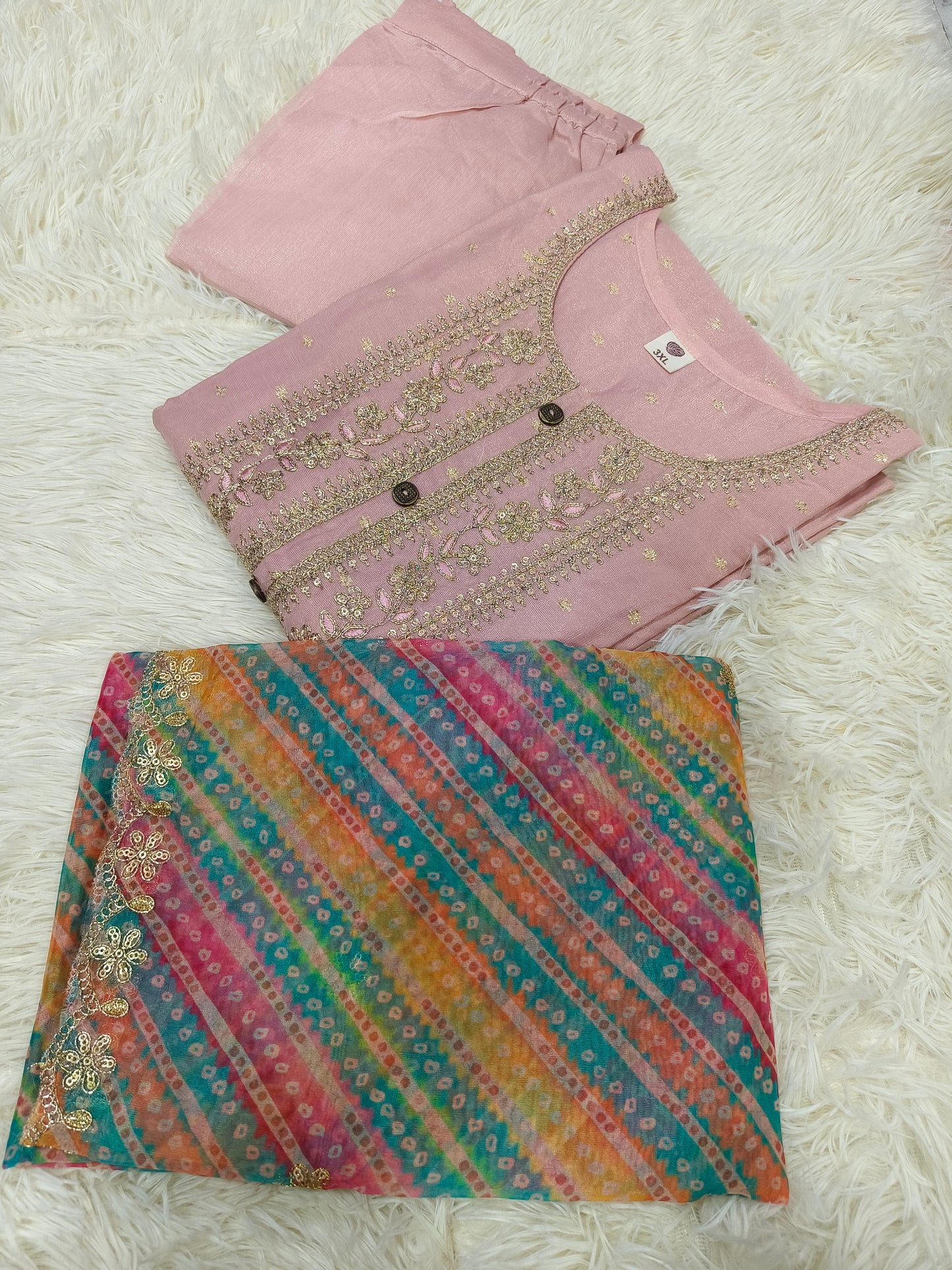 Light Baby pink designer salwar suit