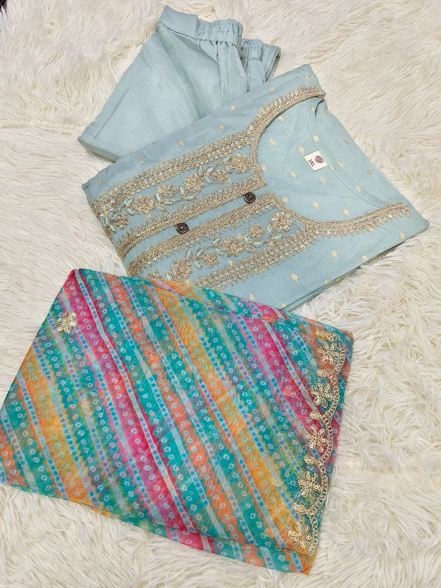 Light sky blue designer salwar suit