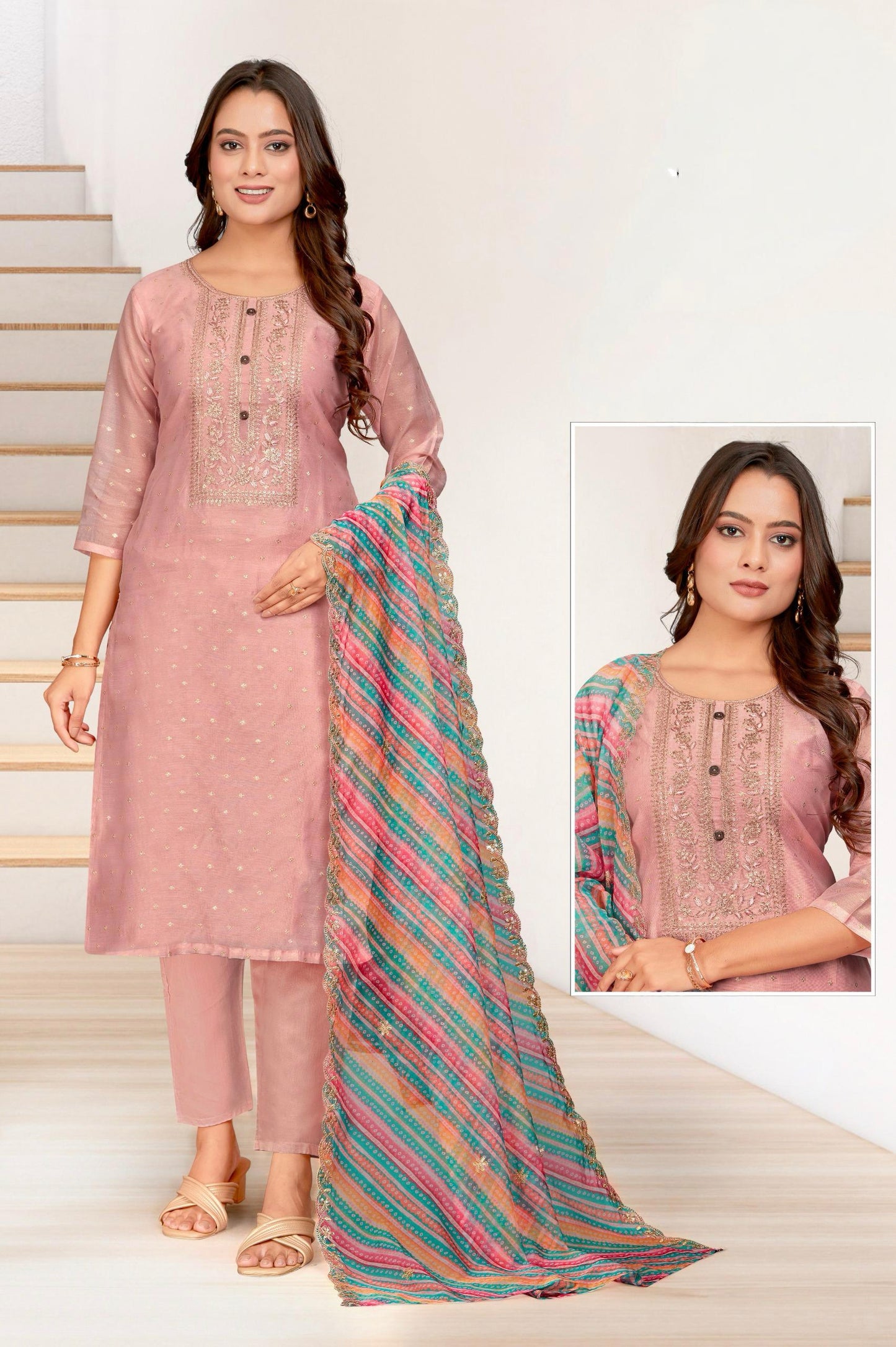 Light Baby pink designer salwar suit