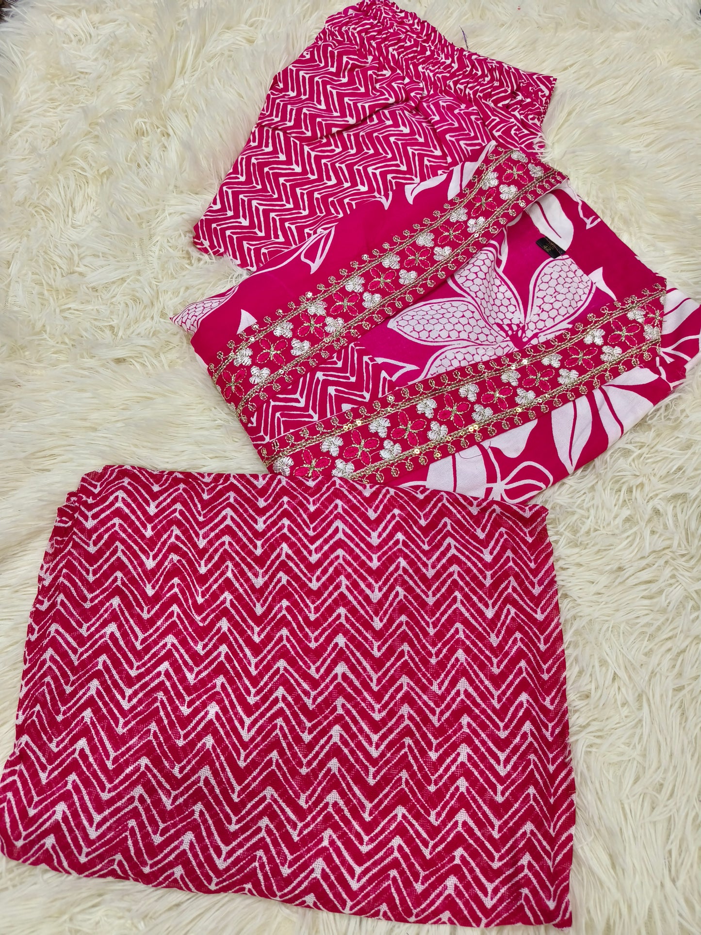 Pink designer cotton suit