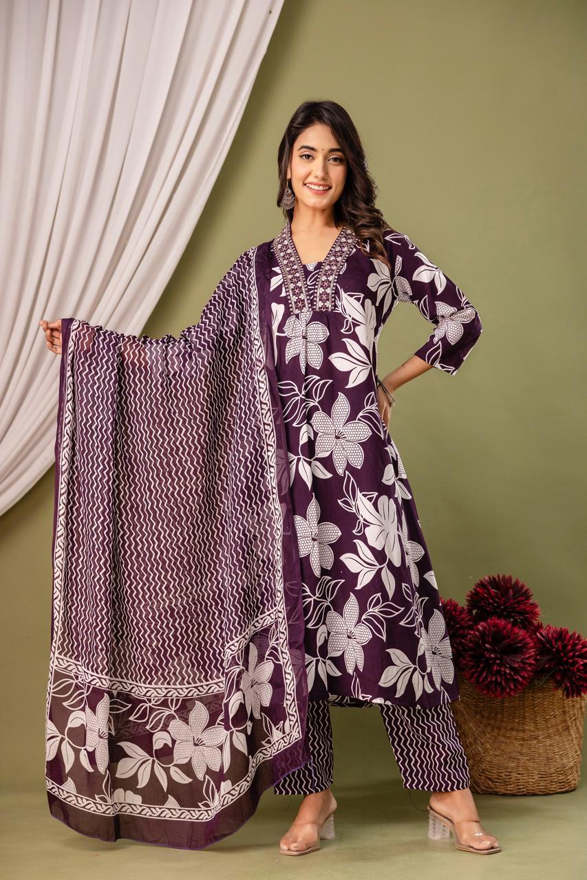 Wine designer cotton suit