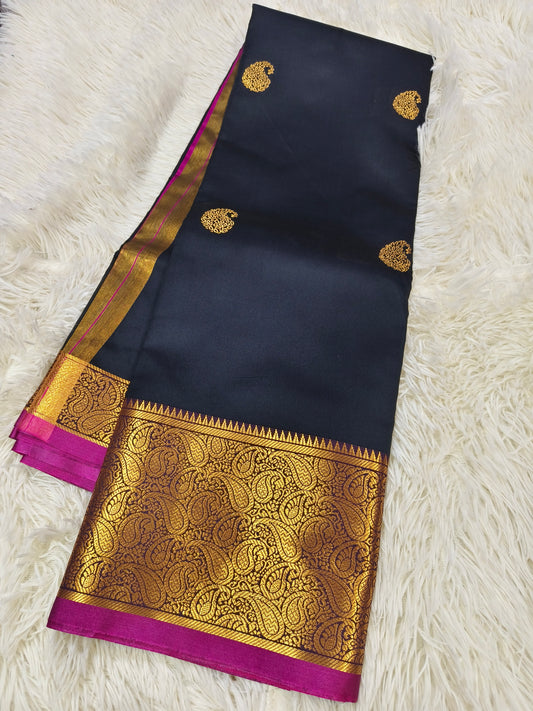 Black semi silk saree