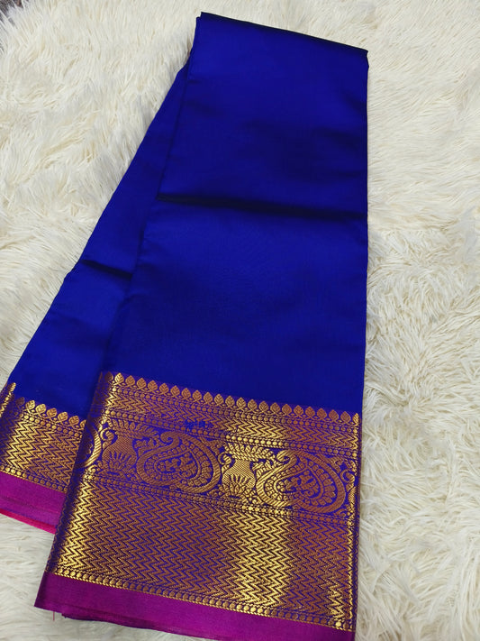 Blue semi silk saree