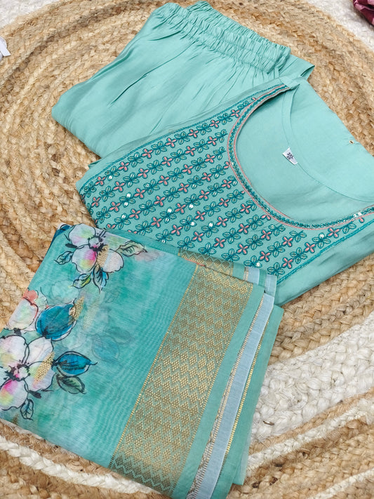 Light Blue designer straight cut Suit