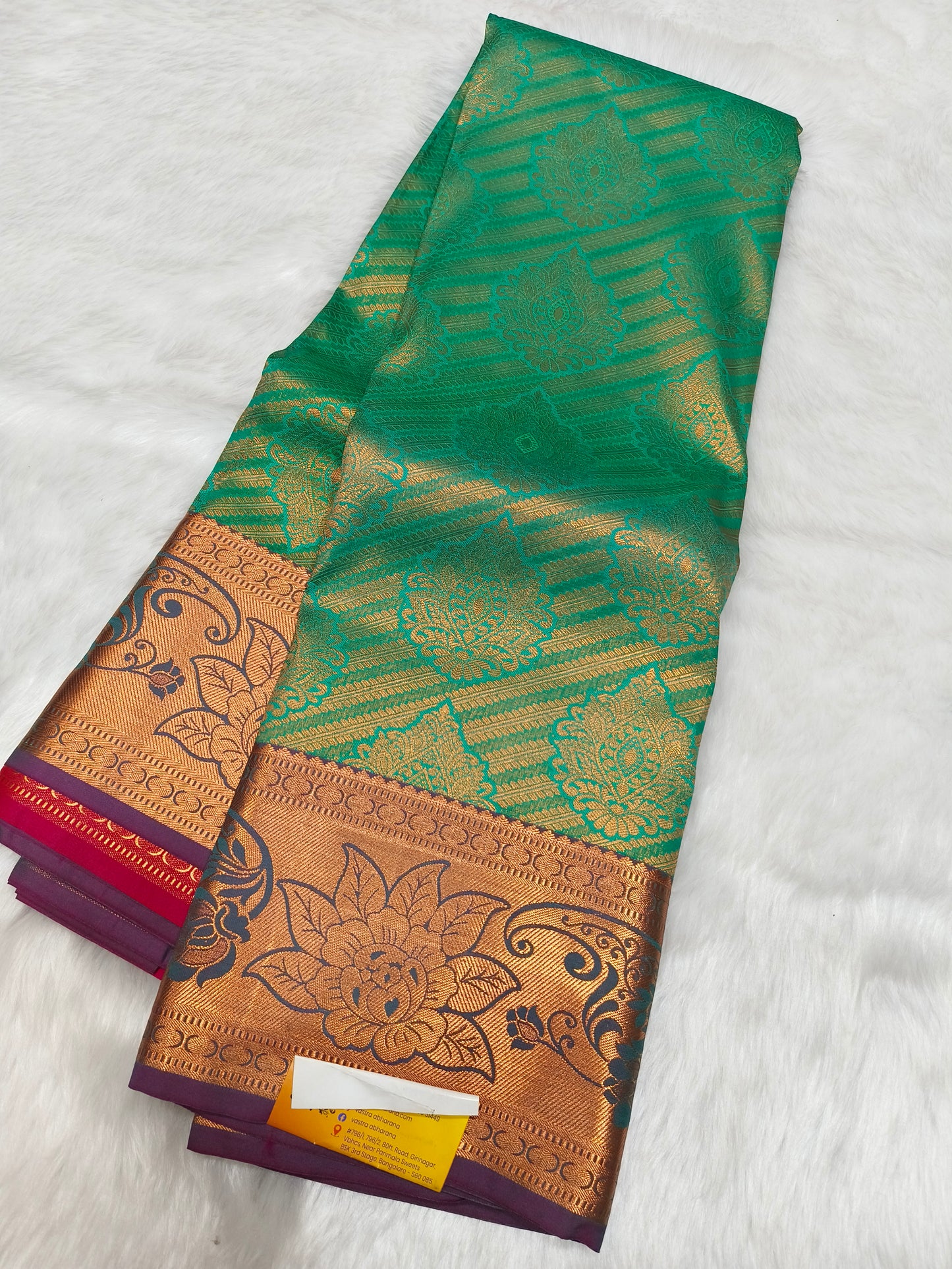 Rama Green kanjivaram silk saree