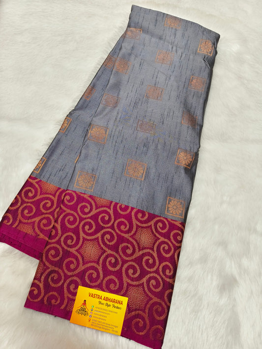 Grey kanjivaram silk saree