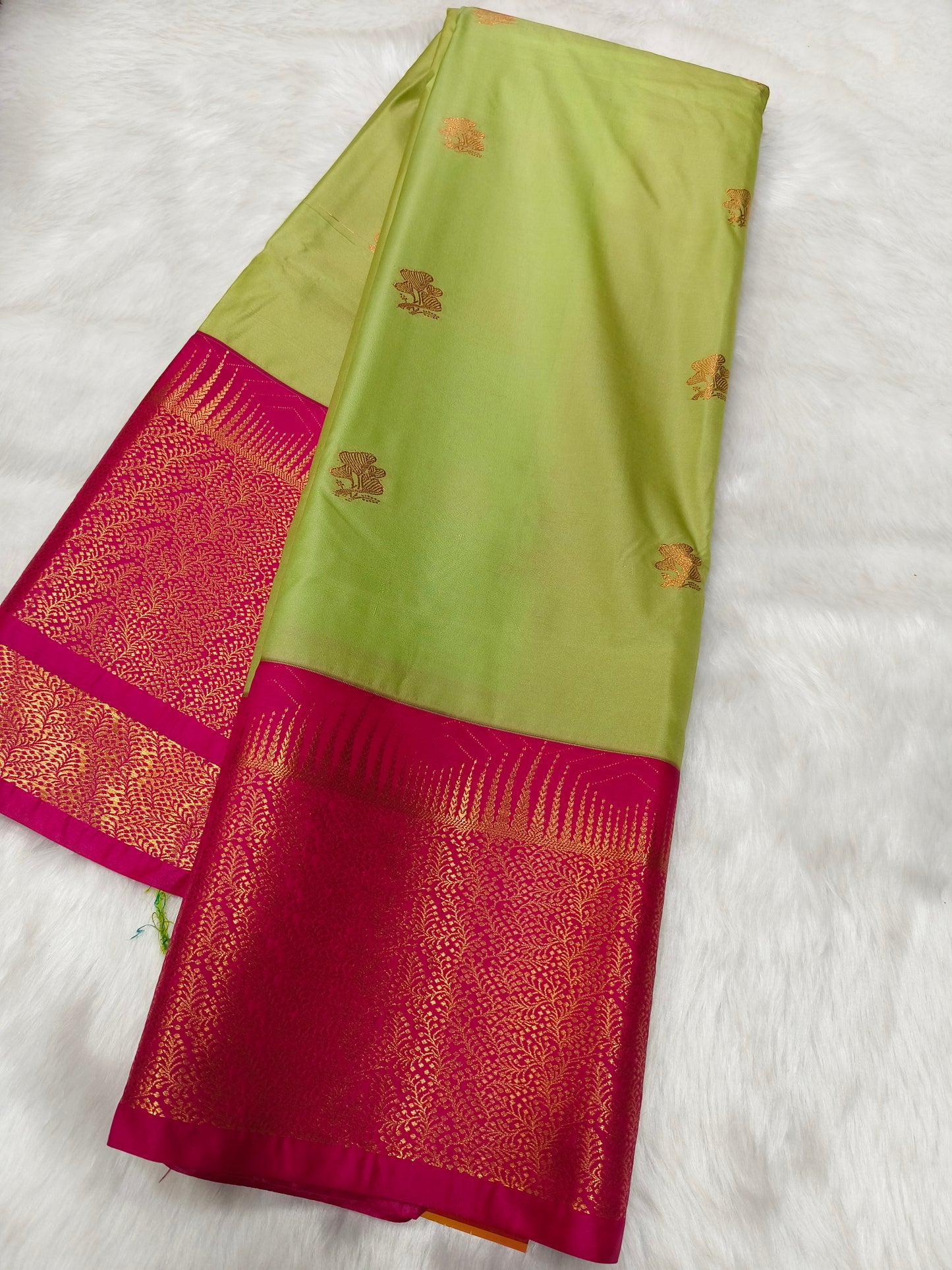 Pista Green kanjivaram silk saree