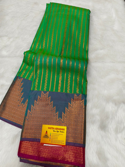 Rama Green kanjivaram silk saree