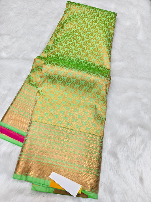 Light Green kanjivaram silk saree