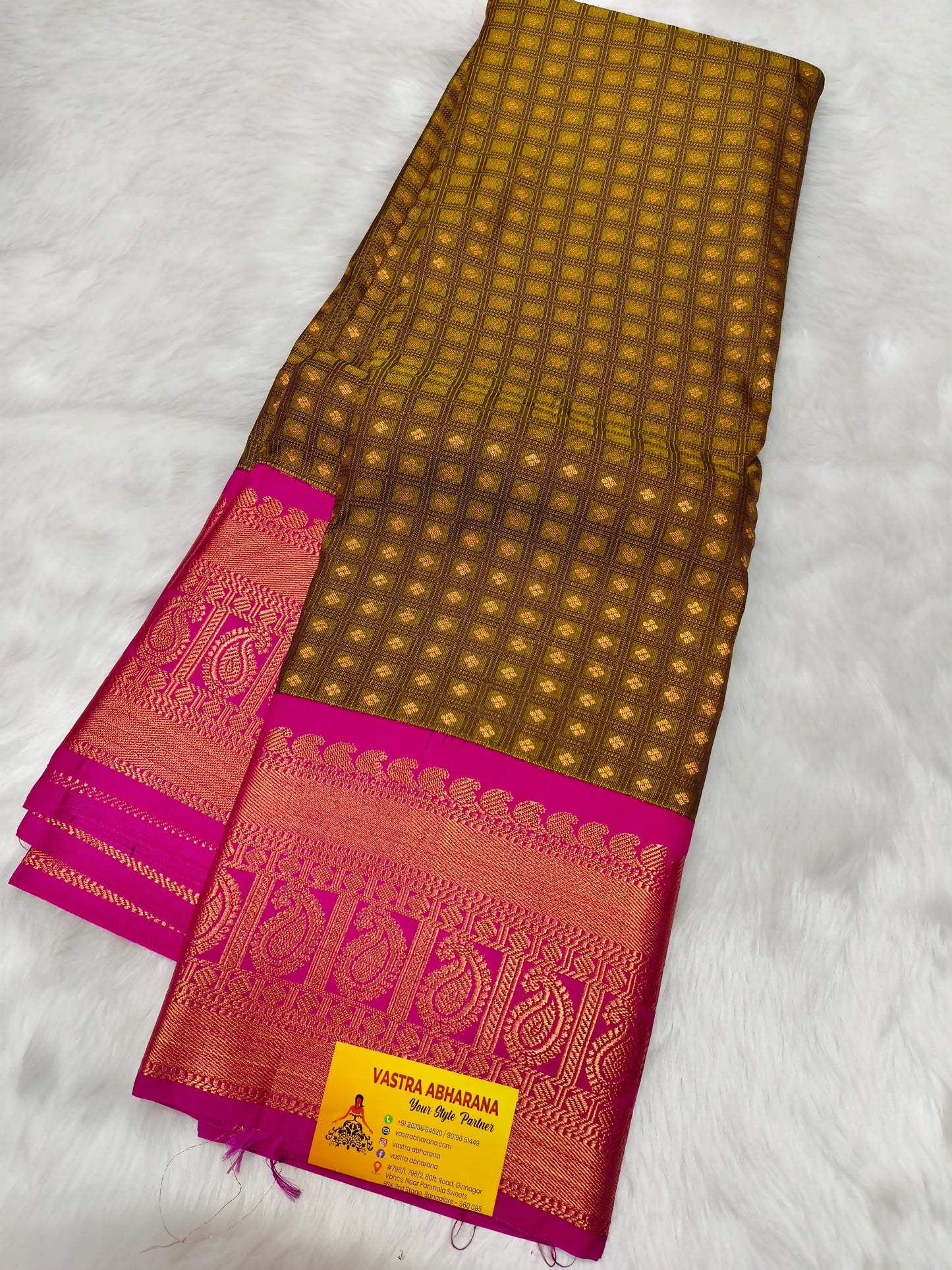 Mehendi green kanjivaram silk saree